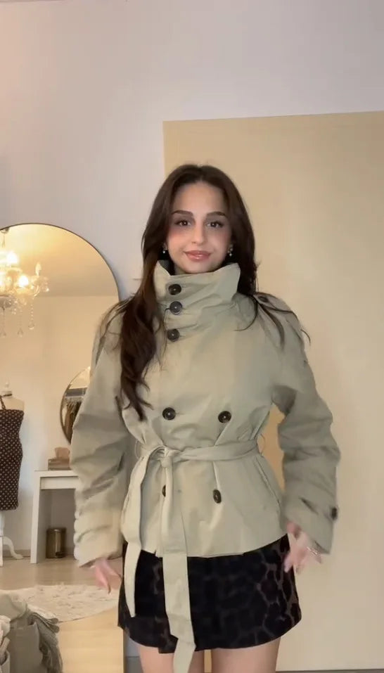 Elowen Belted Cropped Trench Jacket