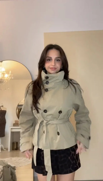 Elowen Belted Cropped Trench Jacket