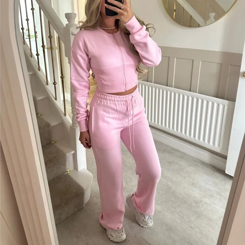 Kaia Sculpted Zip-Up Lounge Set
