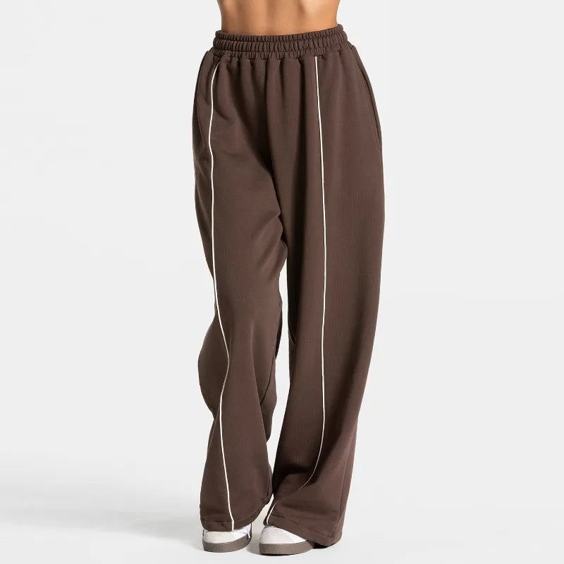 Kova Double-Waist Piped Wide-Leg Sweatpants