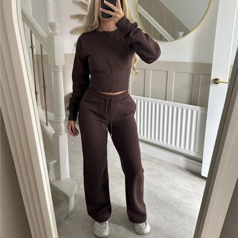 Kaia Sculpted Zip-Up Lounge Set