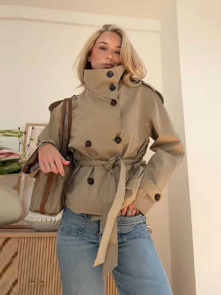 Elowen Belted Cropped Trench Jacket