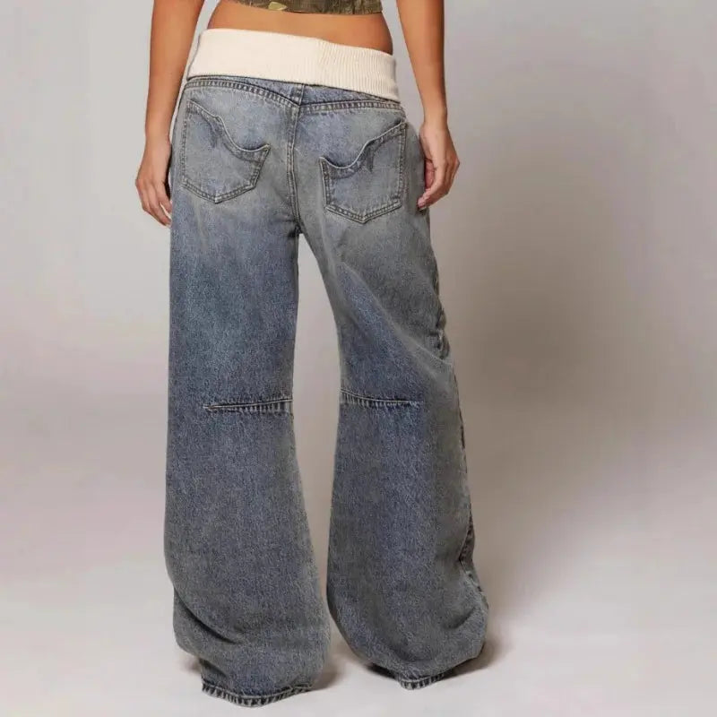Elise Panelled Wide-Leg Jeans