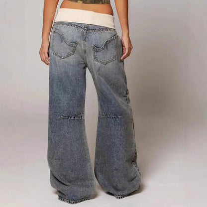 Elise Panelled Wide-Leg Jeans