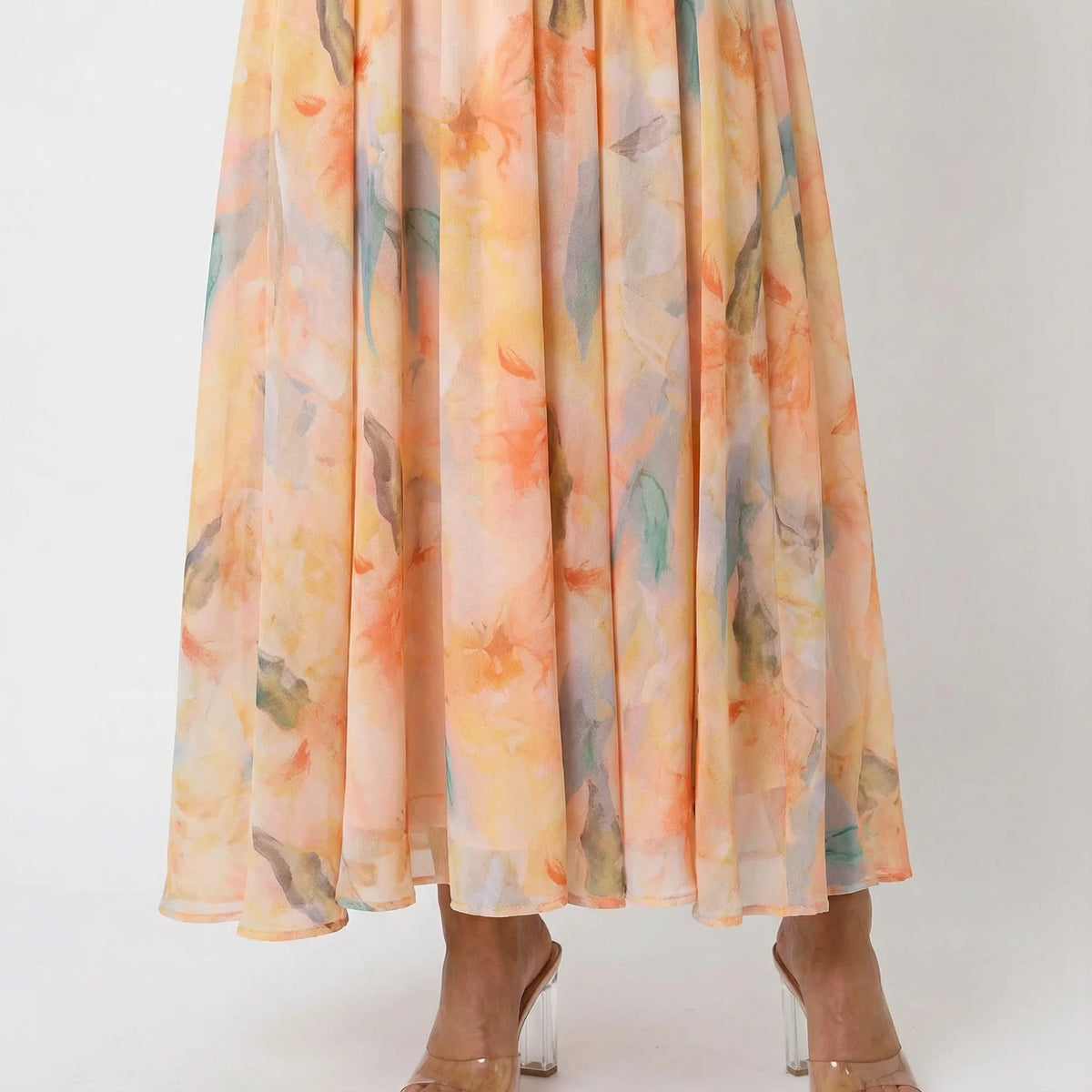 Aurelia Watercolour Halter Maxi Dress
