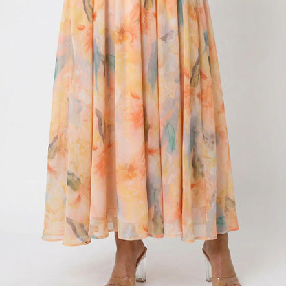 Aurelia Watercolour Halter Maxi Dress