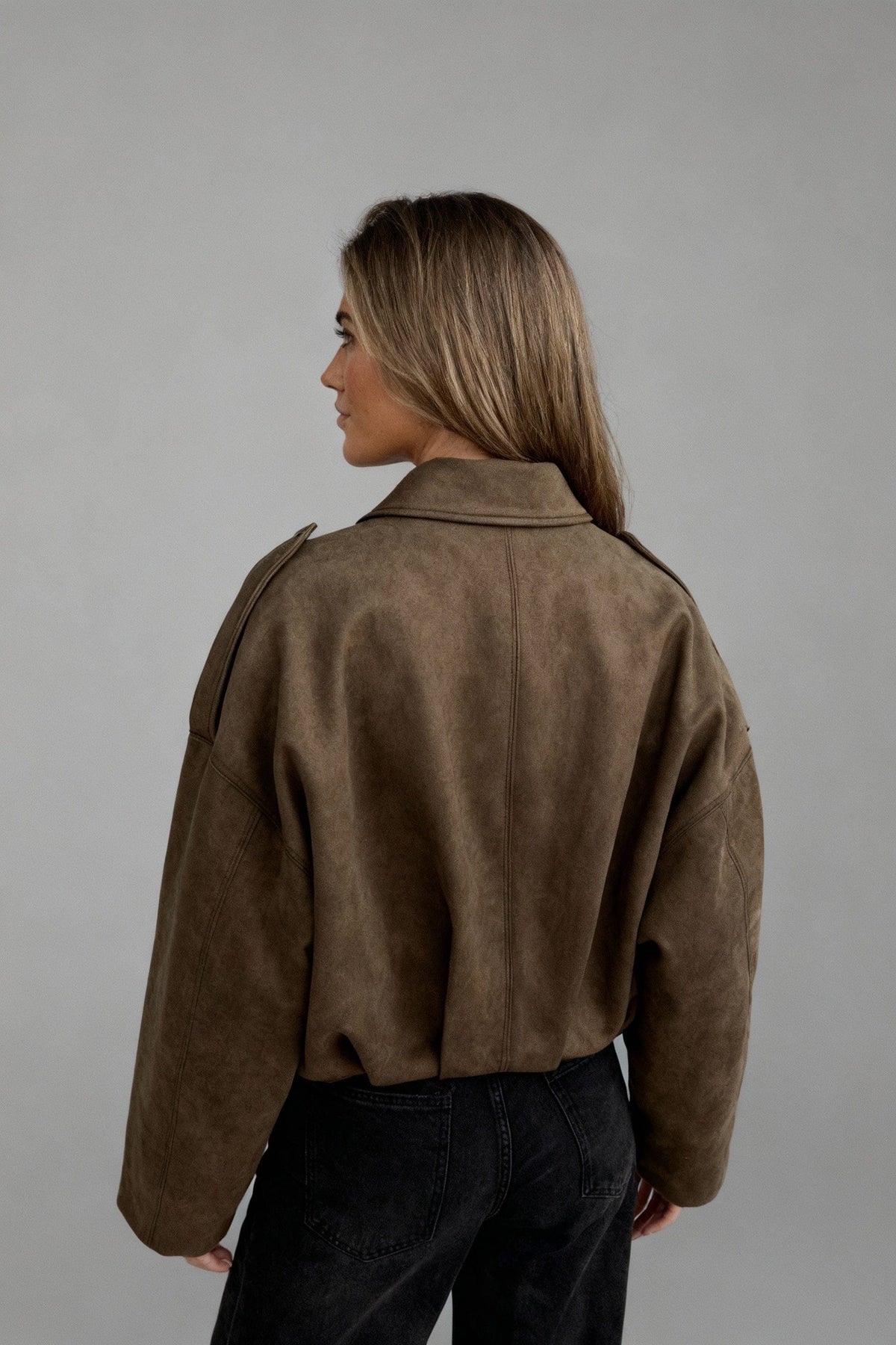 Sienna Faux Suede Bomber Jacket